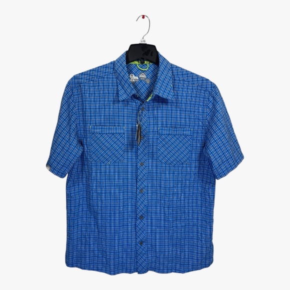 McKinley Plaid Shirts Mens Size XL Lot of 2 Blue Green Hiking Short Sleeve NWT - Picture 2 of 16